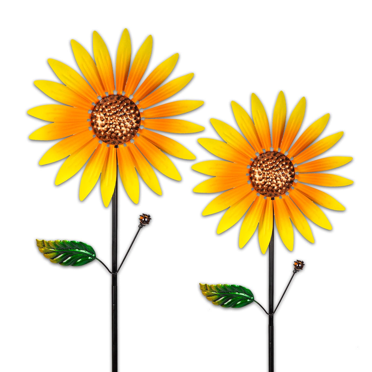 HERJIATK sunflower wind spinner yard spins gracefully adding color