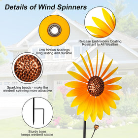 HERJIATK wind spinners metal 10in diameter durable outdoor decoration