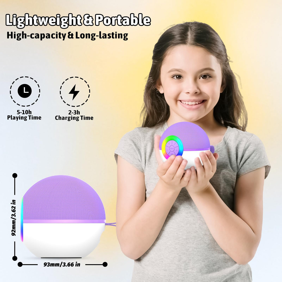 Heroange purple lighting and dancing lights visible during playback.