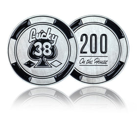 HeroCrafts Lucky 38 emblem pin for cosplay and display