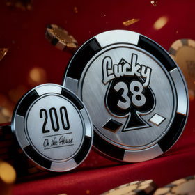 HeroCrafts Game Ranger front design pin enhances display with vintage Vegas vibes