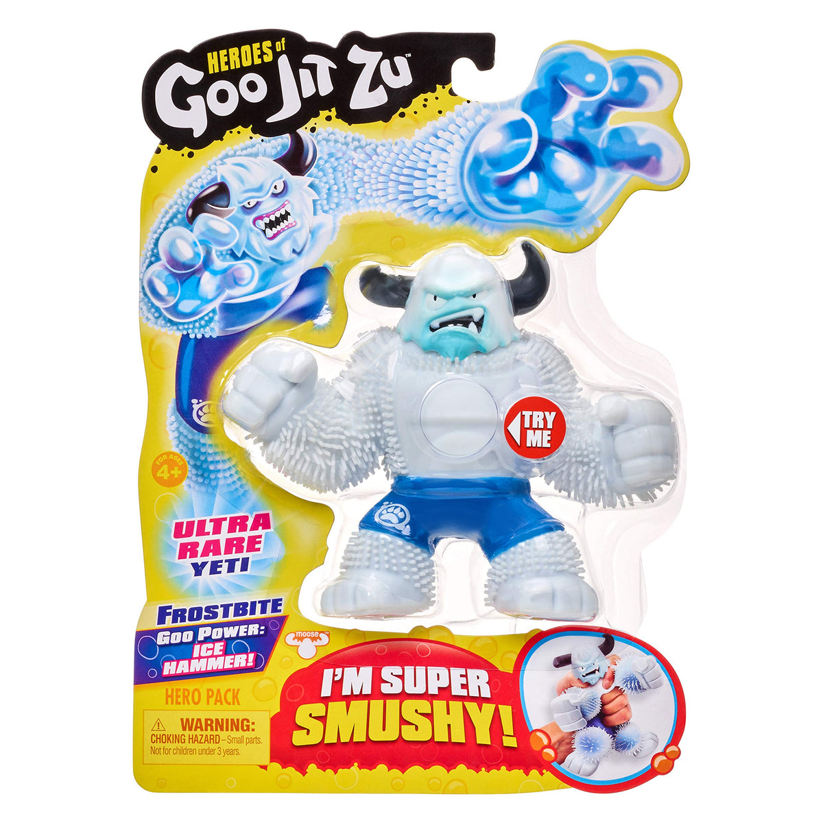 Frostbite Yeti blue goo inside visible for tactile sensory fun