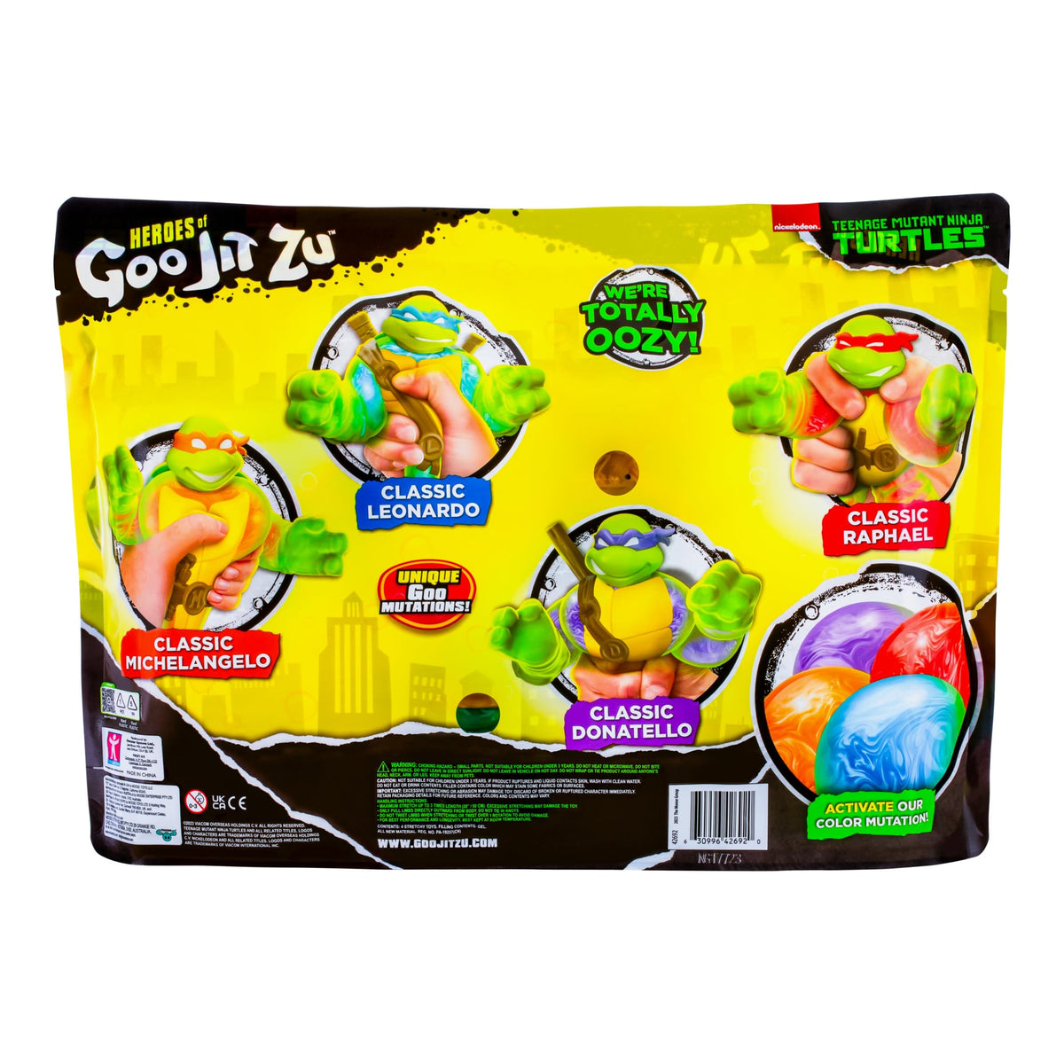 Michelangelo orange goo mutation for bright color reveal and stretchy play.
