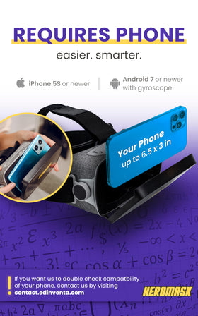 HeroMask kid wearing headset exploring math games