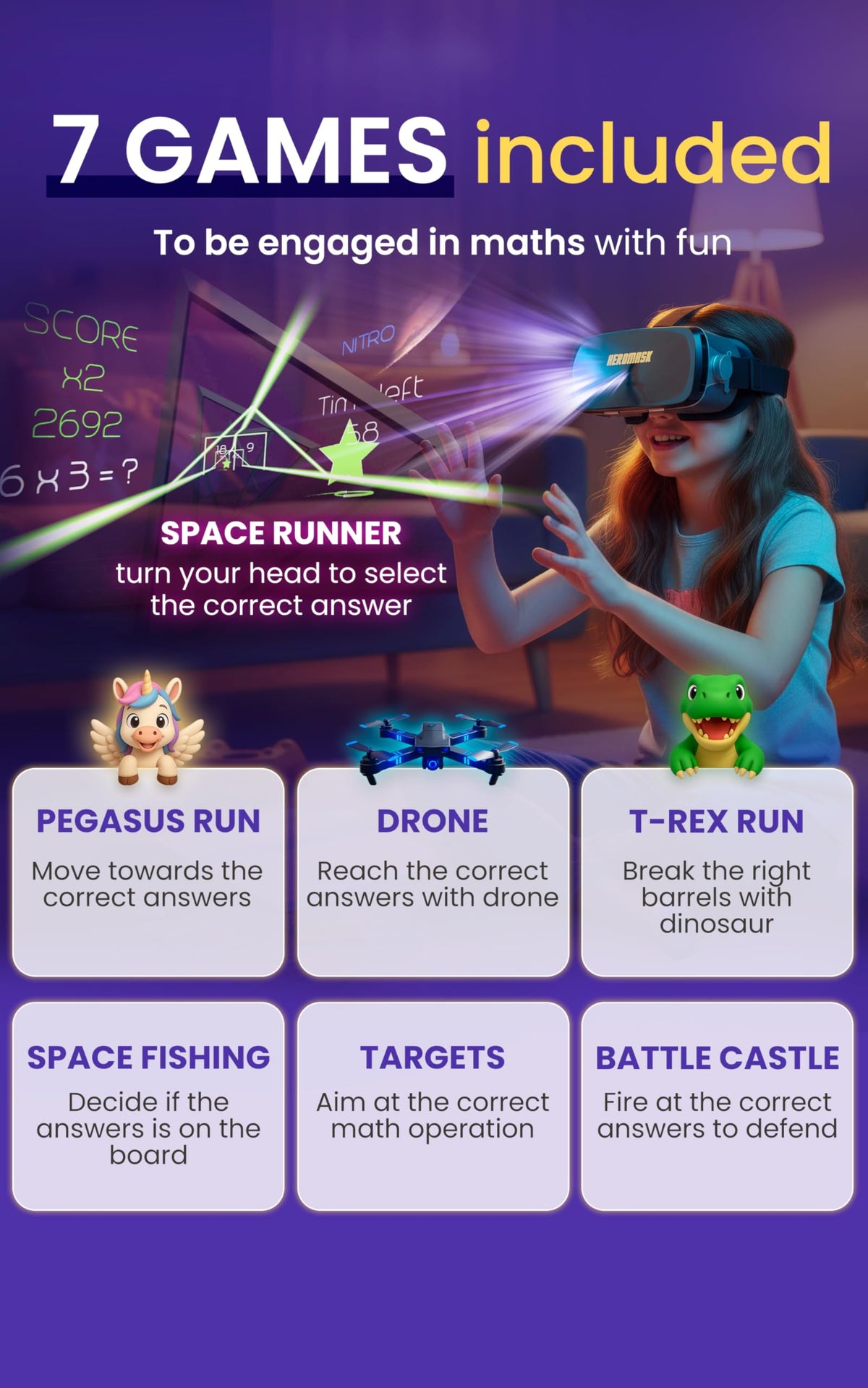 HeroMask teacher-designed brain training visuals