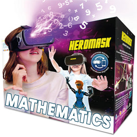 HeroMask VR headset with multiplication game for kids