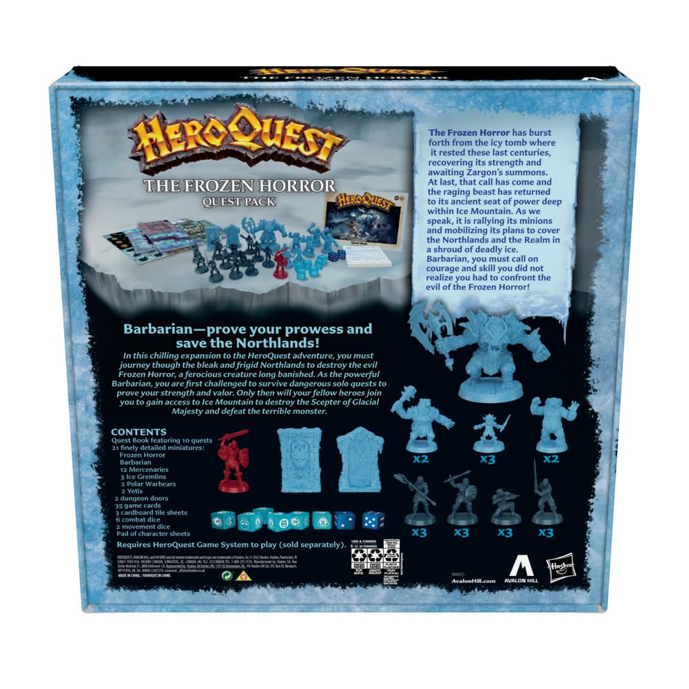 HeroQuest Frozen Horror includes 21 detailed unpainted miniatures for play.