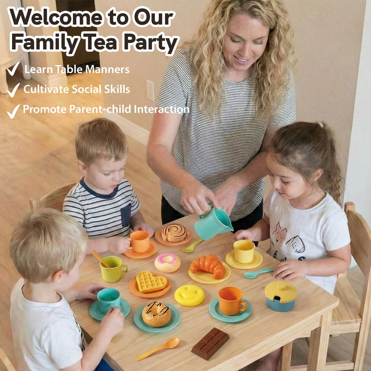 HERSITY plates enable structured pretend meals and social storytelling.