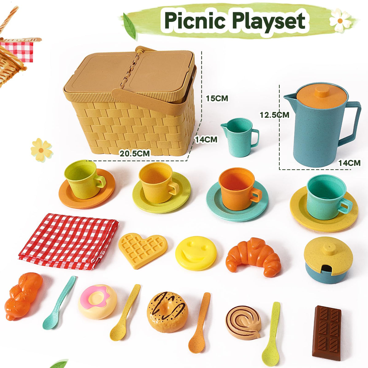 HERSITY teacups and spoons promote cooperative play and fine motor skills.