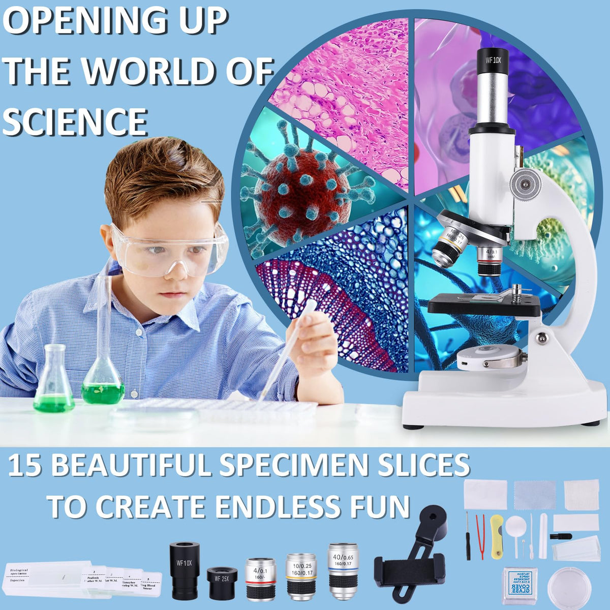 Herwicm microscope adjustable tilt arm offers comfortable viewing angles.