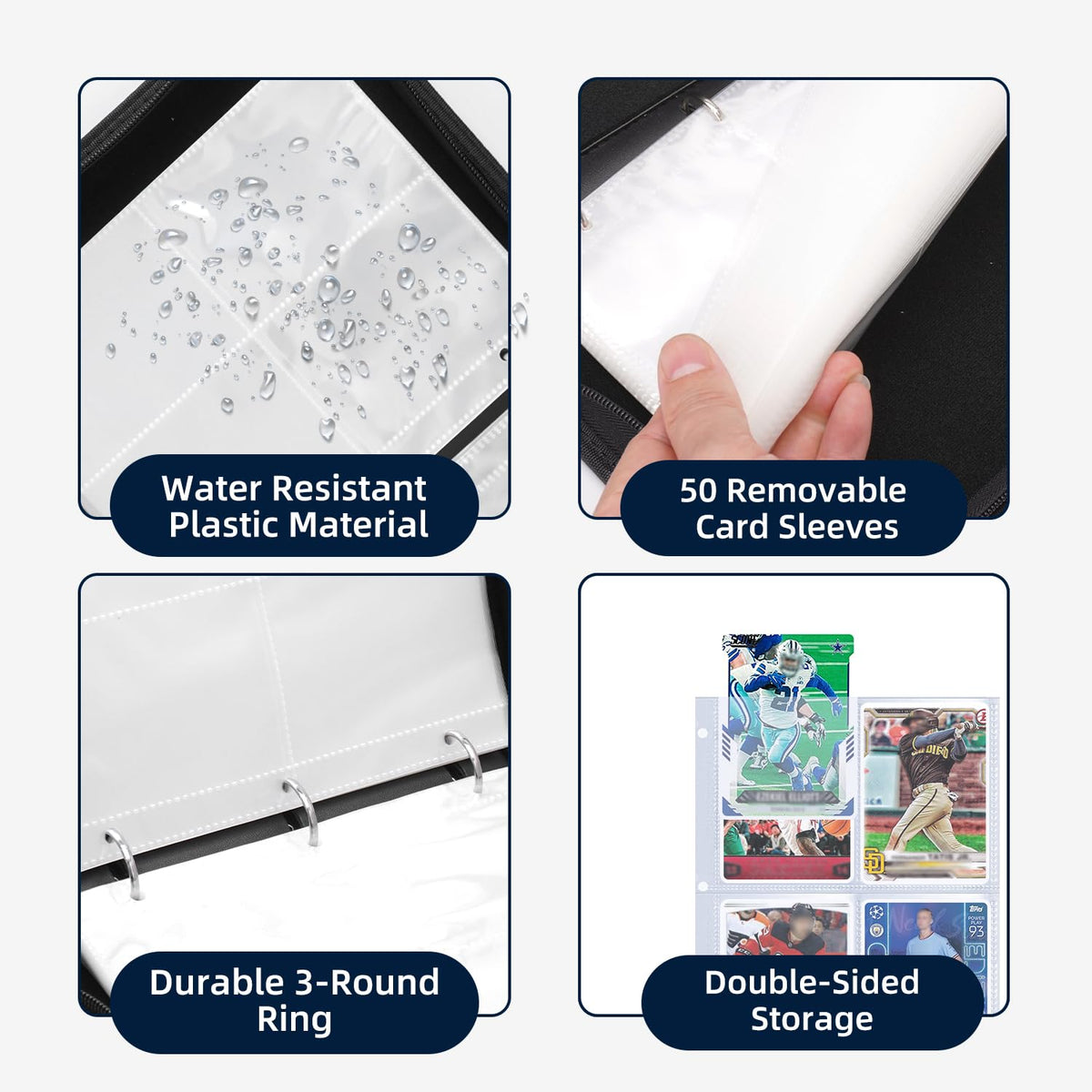HESPLUS 50-page sleeve capacity holds up to 400 cards