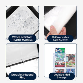 HESPLUS 50-page sleeve capacity holds up to 400 cards