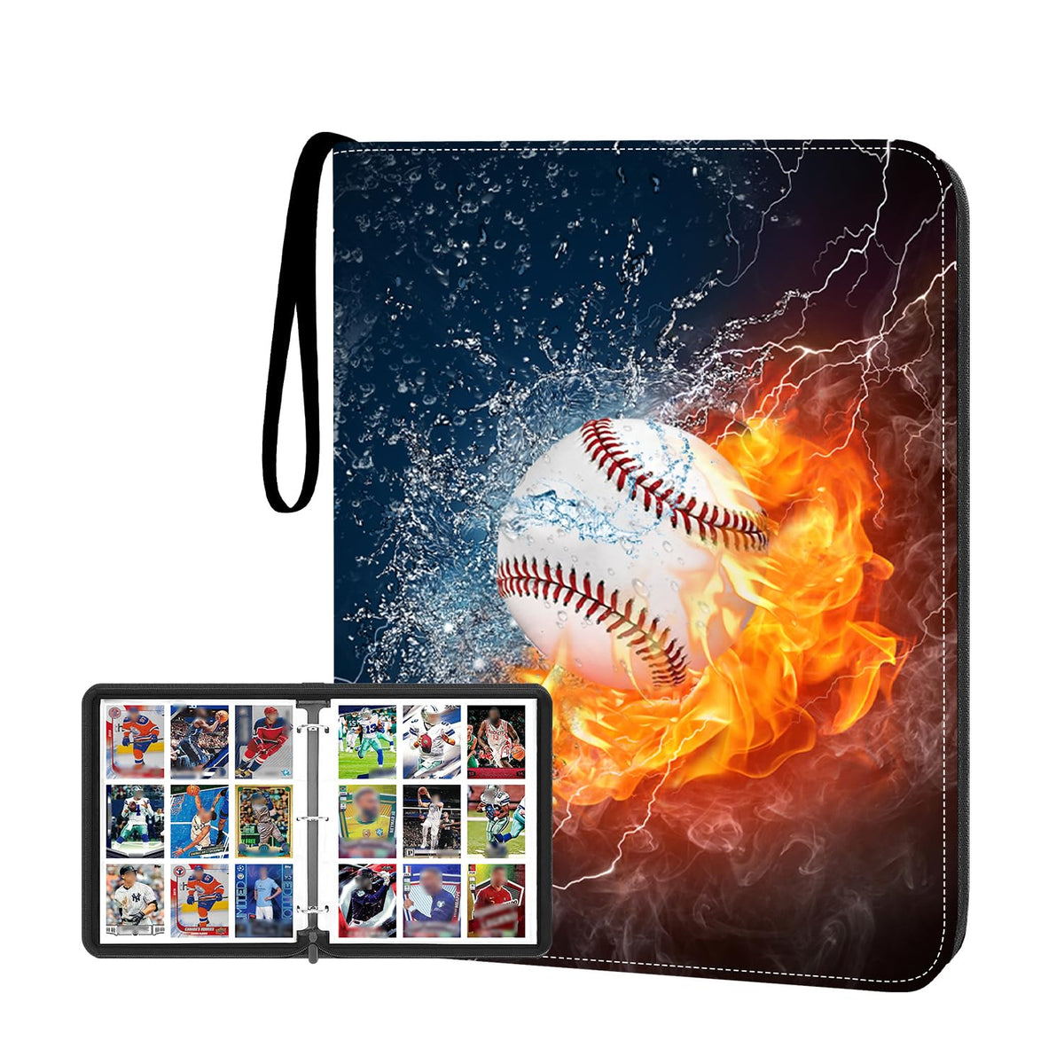 HESPLUS 9-pocket binder front cover in durable PU leather for organized card collection.