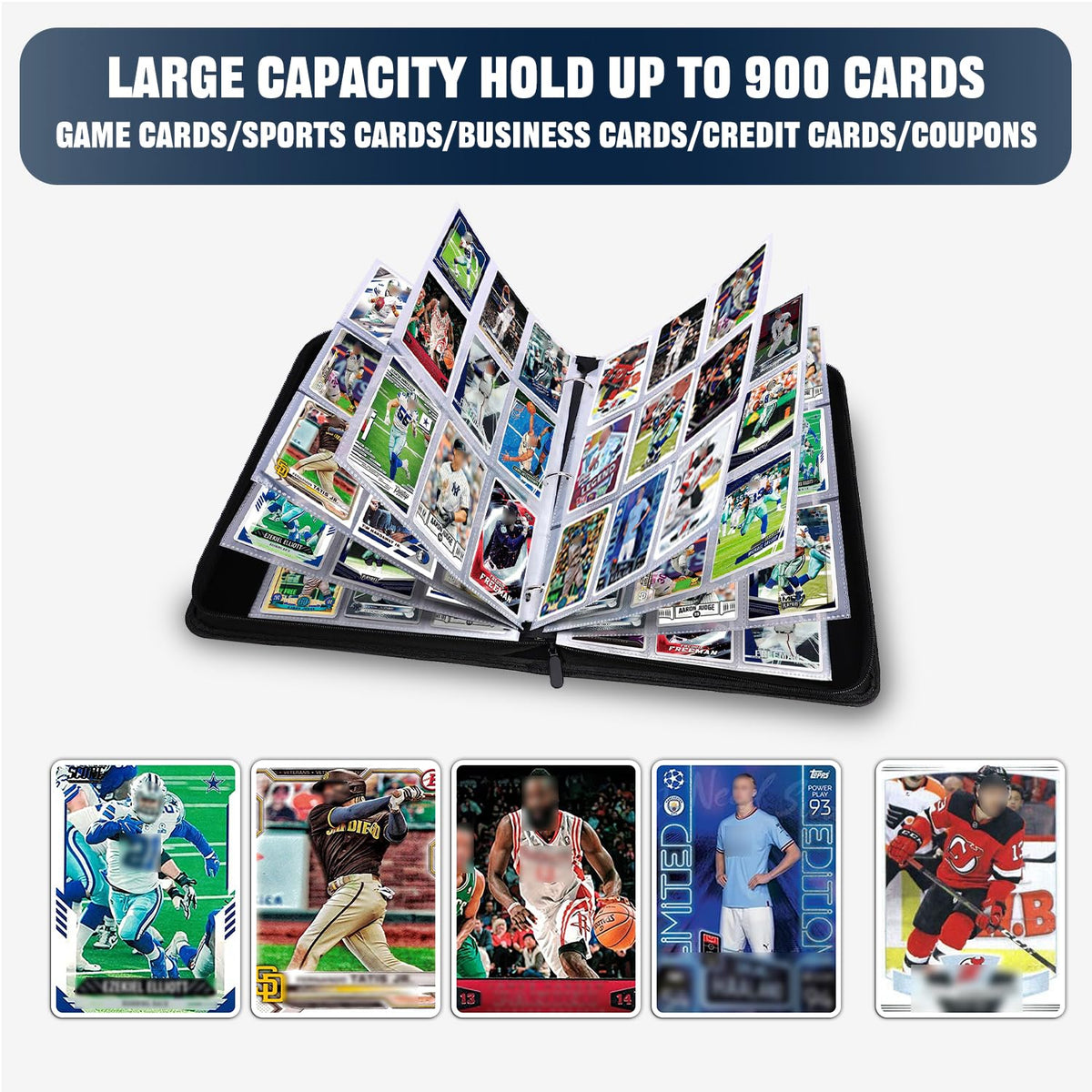 HESPLUS binder holds 900 cards with efficient organization.