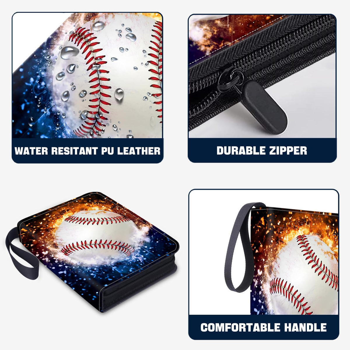 HESPLUS baseball-card-binder-three-ring design enables easy page insertion and removal.