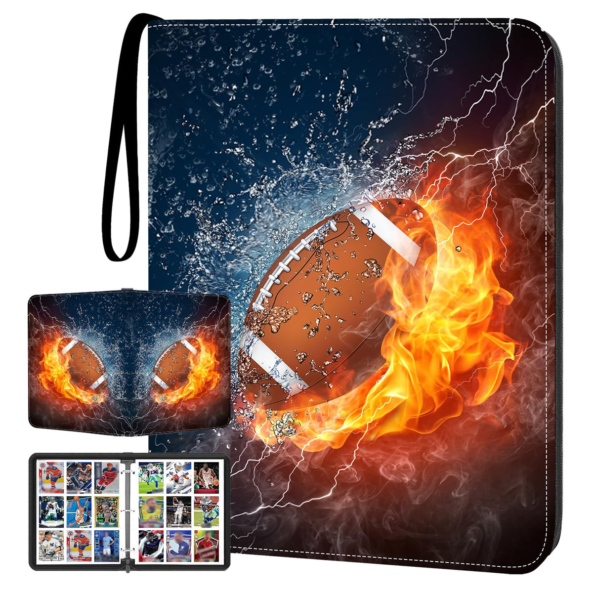 HESPLUS football card binder cover with durable faux leather protects your collection.