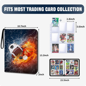 HESPLUS Sports Card Binder open view displaying clear sleeves for fast viewing.