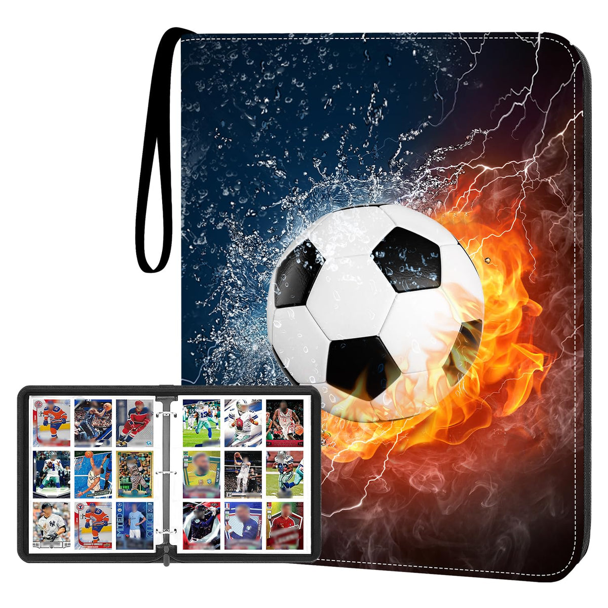 HESPLUS trading card binder front view shows 900 pockets for organized collection