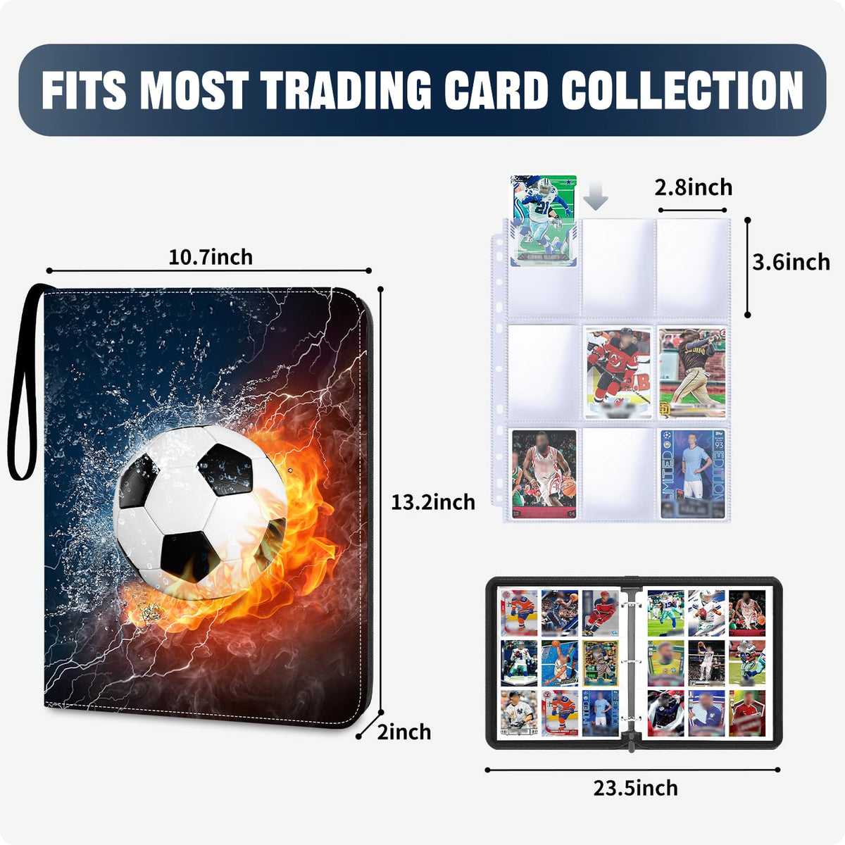 HESPLUS binder interior with 50 page sleeves protects and displays cards clearly