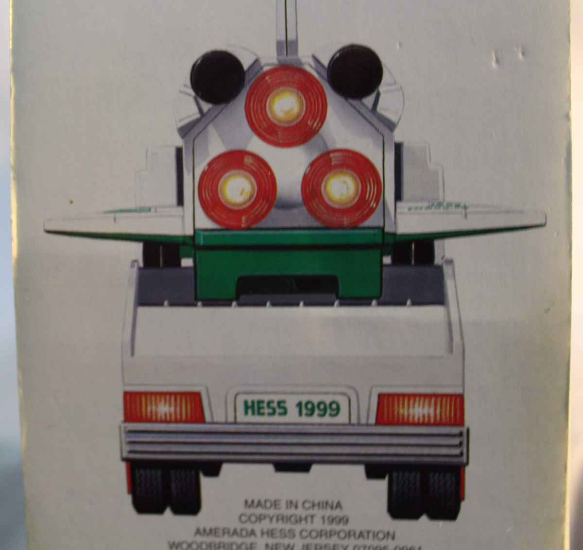 Hess 1999 truck and space shuttle with satellite scale comparison for displays