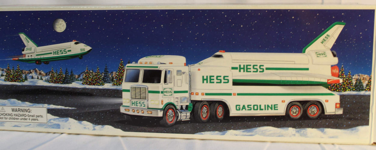 Hess 1999 truck and space shuttle with satellite side view highlighting details