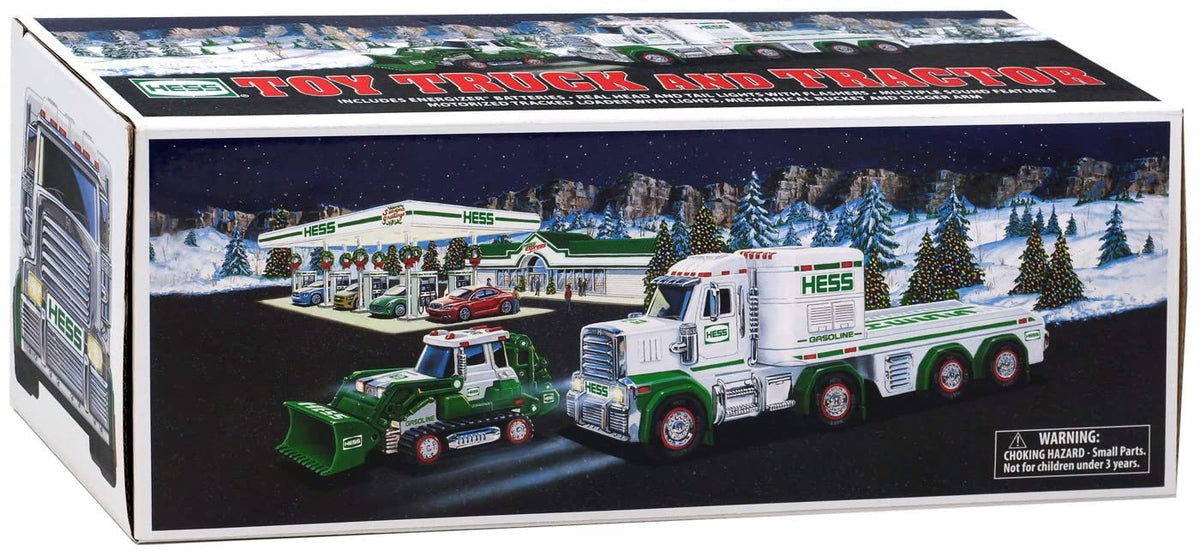 Hess 2013 Toy Truck and Tractor front view with lights, ideal for imaginative play and display