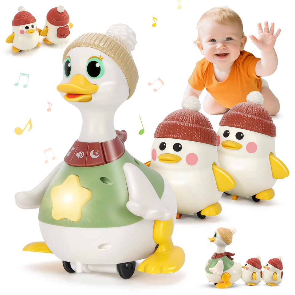 Hestiasko duck go mode toy glides with lights and music to encourage crawling and exploration