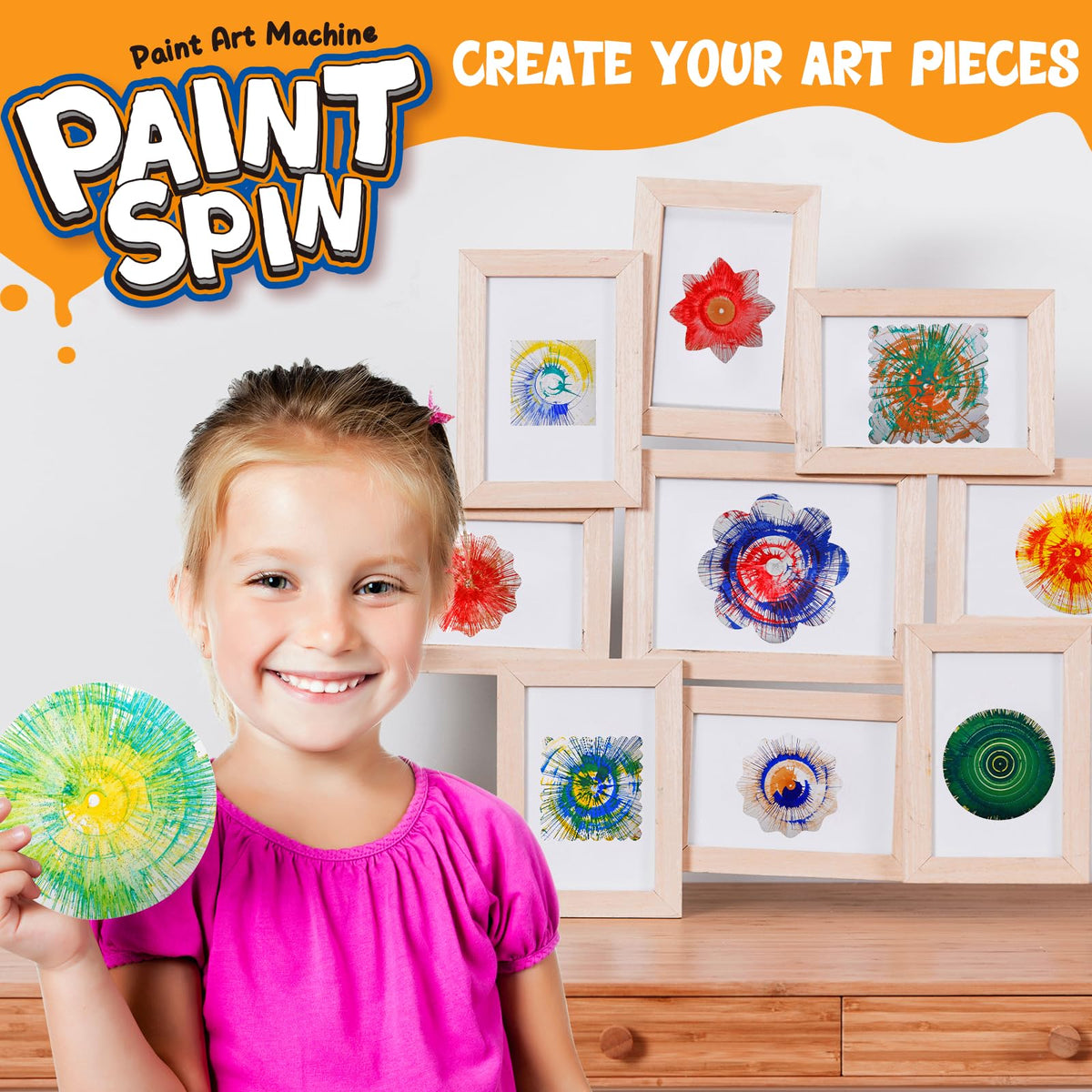 Hewaurorion Spin Art Machine splash guard helps keep the mess contained