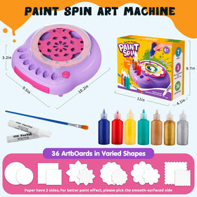 Hewaurorion Spin Art Machine white crayons enable resist-art effects
