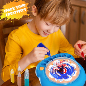 Hewaurorion splash guard assembly helps keep mess contained during spinning art.
