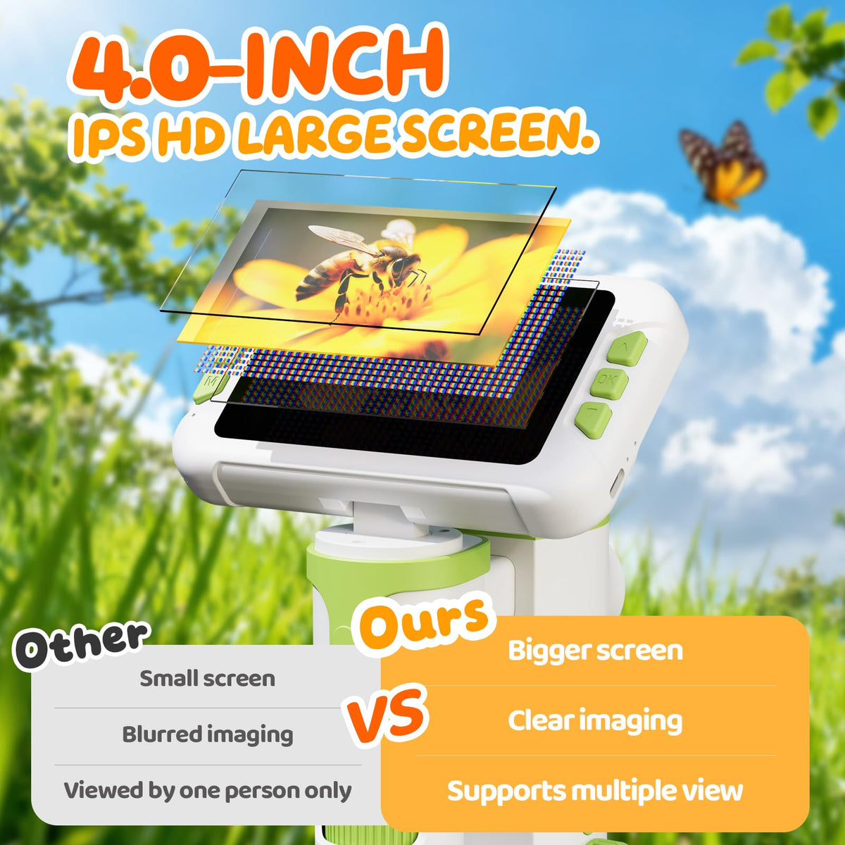 HEWEIMEI detachable 3 in 1 design enables desk handheld and portable use.