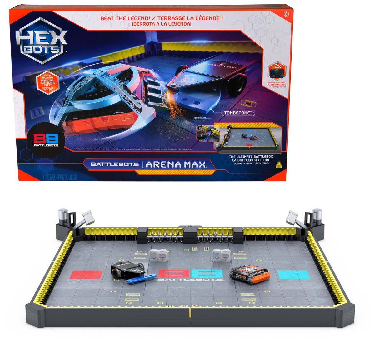HEX BOTS Arena MAX overview showing a spacious battle arena for creative play