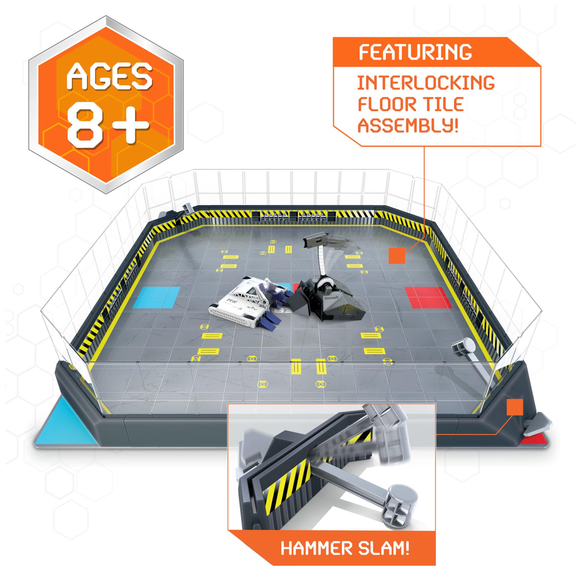 HEX BOTS Bite Force pulverizer hammer in action for dramatic play