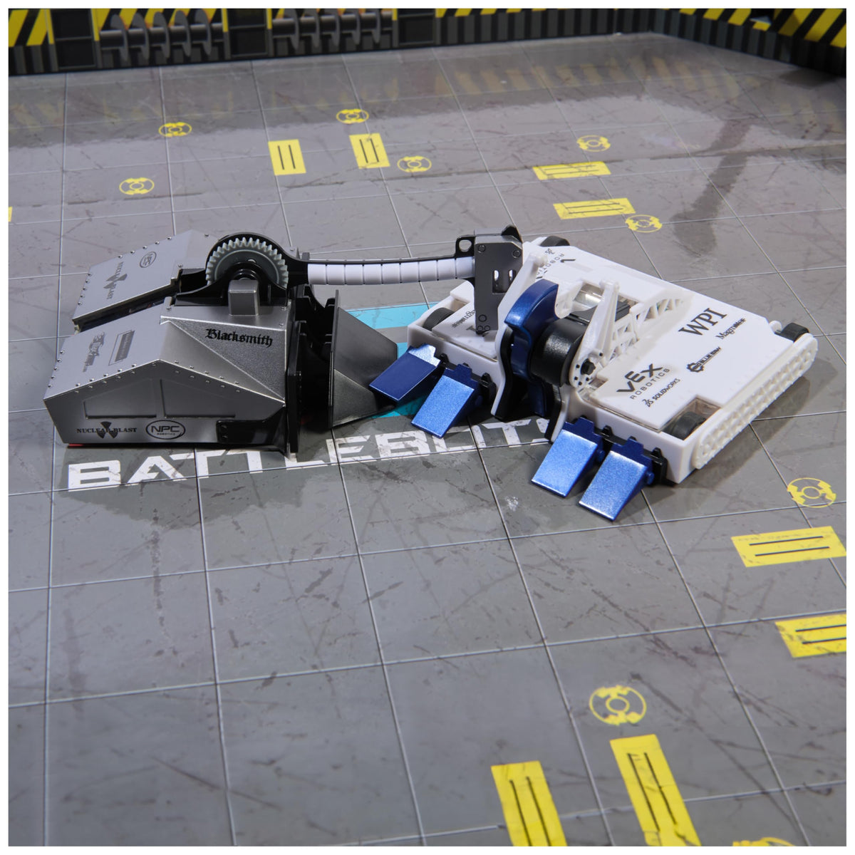 HEX BOTS fold-out game board enables quick, clear match setup