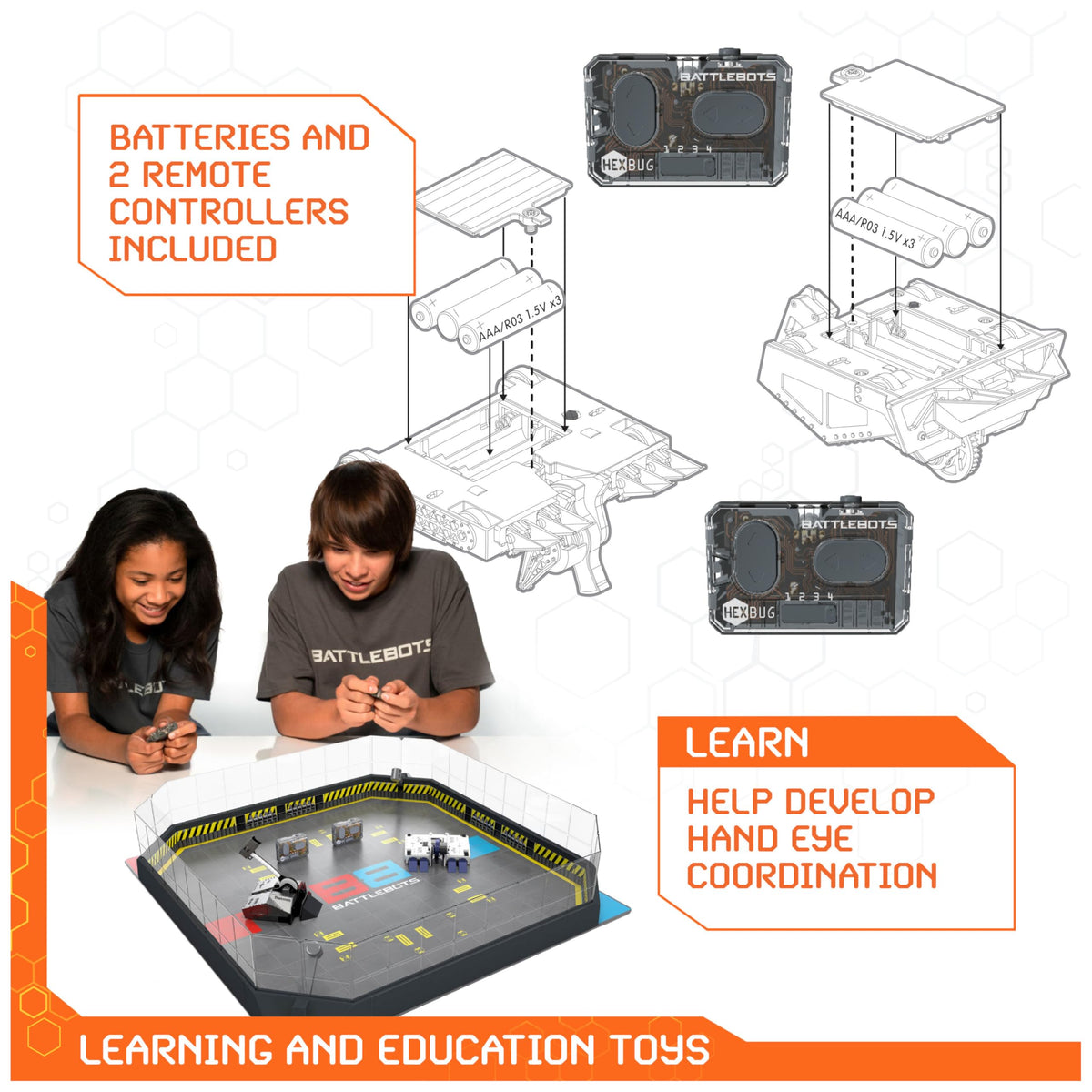 HEX BOTS BattleBots protective walls contain the arena during matches