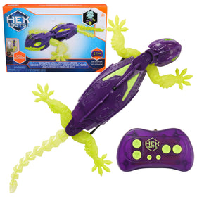 HEX BOTS Glow-in-the-Dark Gecko wall crawler ready for after-dark play and wall scaling.