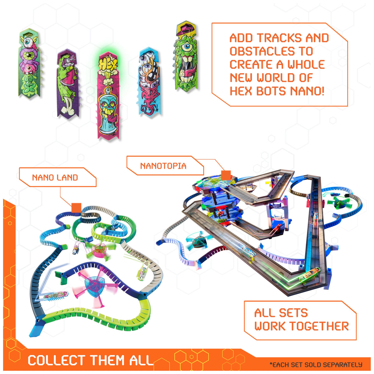 HEX BOTS Flash Nano lights up and moves quickly for dynamic action