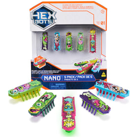 HEX BOTS Nano on floor crawling across a rug for imaginative play