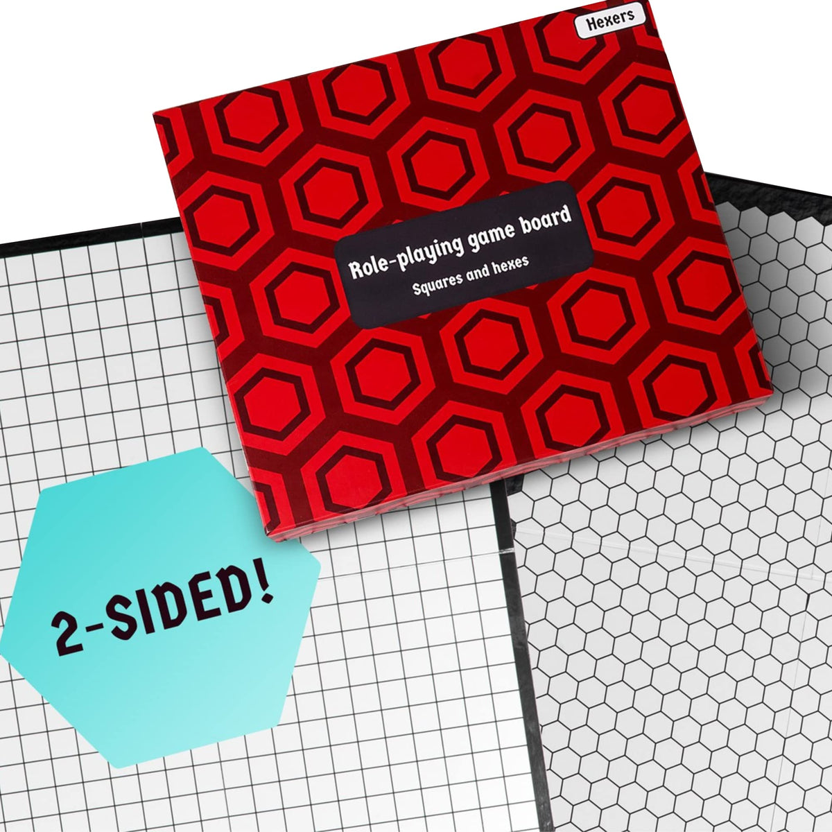 Hexers authentic RPG board folded compactly for travel and storage.