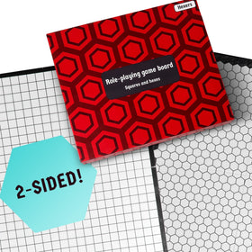 Hexers authentic RPG board folded compactly for travel and storage.