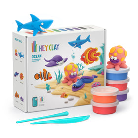 Hey Clay 15 Cans Set Ocean, vibrant colors ready for imaginative play and early art exploration.
