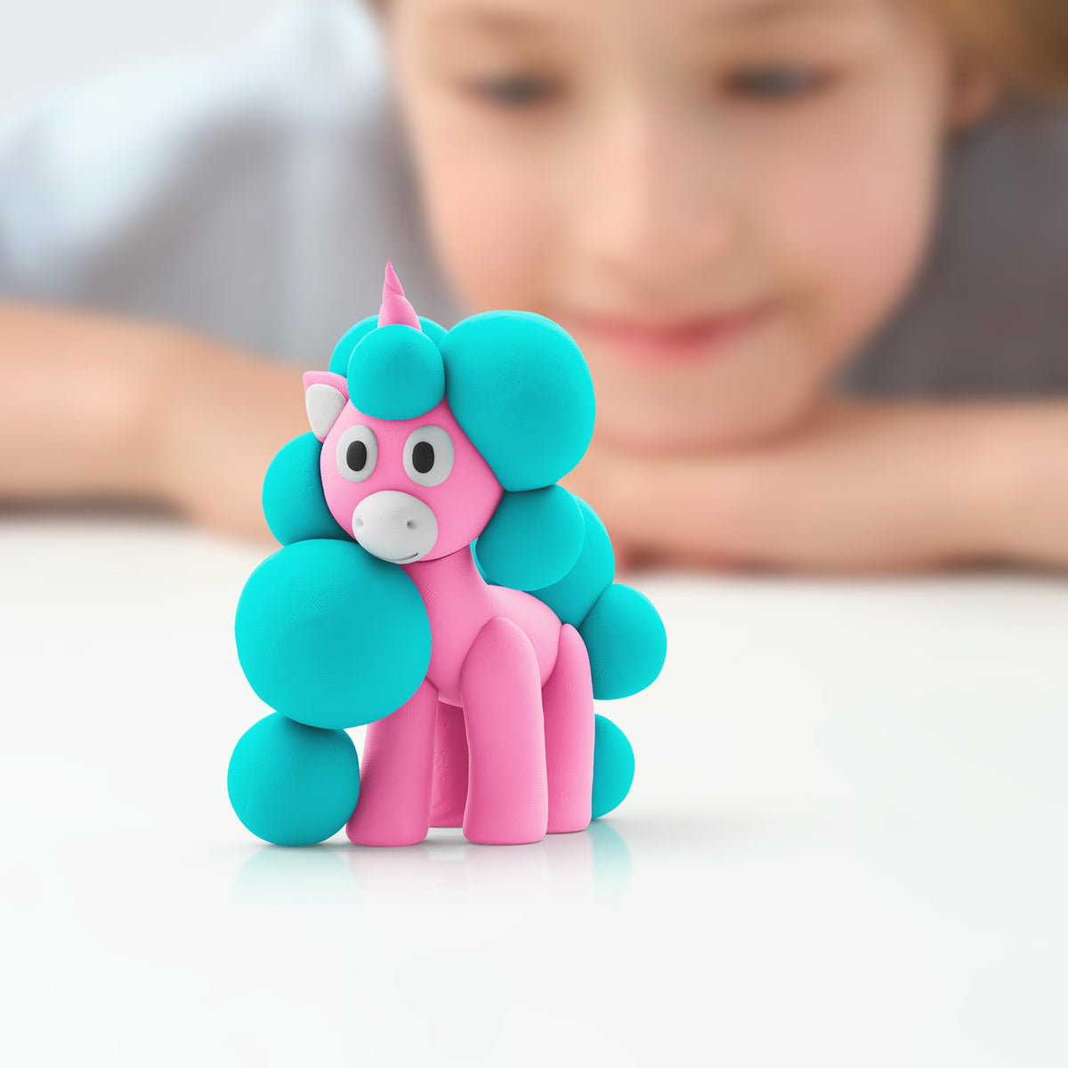 HEY CLAY air-drying turns creations into solid toys for display.