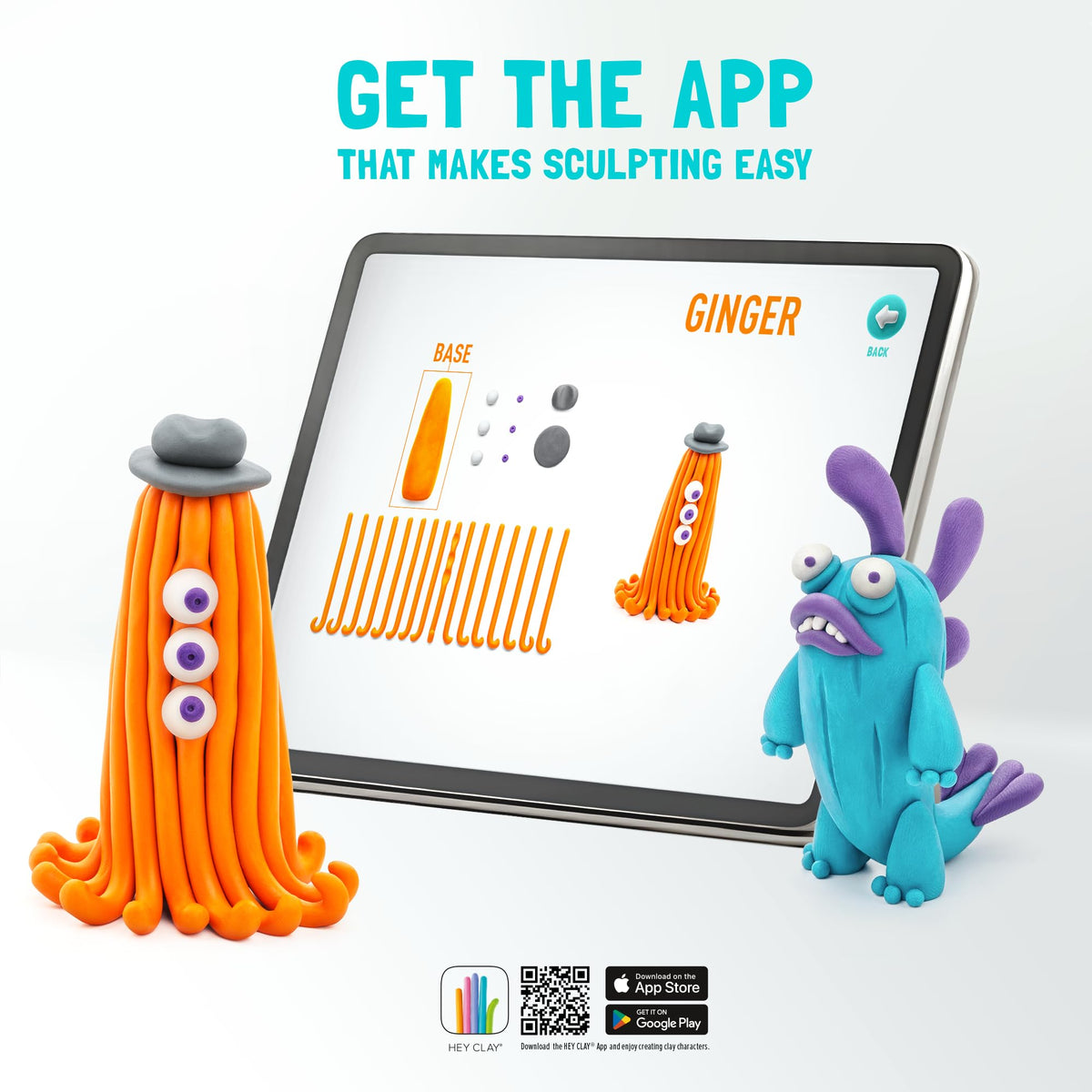 HEY CLAY Beasts Set bright colours inspire colour mixing and imaginative creatures.
