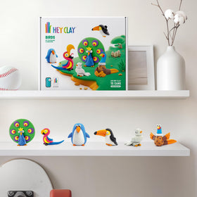 Kid-safe clay for ages 3+ with bird-themed crafts and activities.