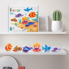Hey Clay finished figures display, proud keepsakes to play with after air drying.