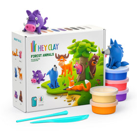 HEY CLAY forest animals clay figures drying after play