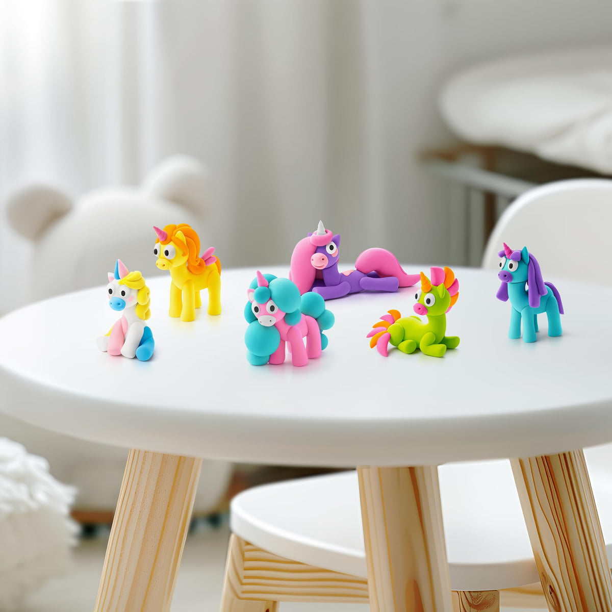 HEY CLAY rainbow colors mix well to create diverse figures.
