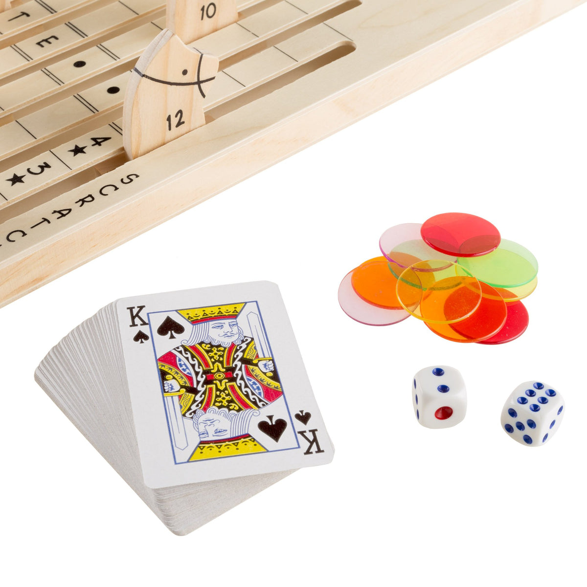Hey Play plastic chips set with bright colors for bets and rewards