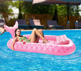 HeySplash all-in-one pool float offers versatile lounge for parties.
