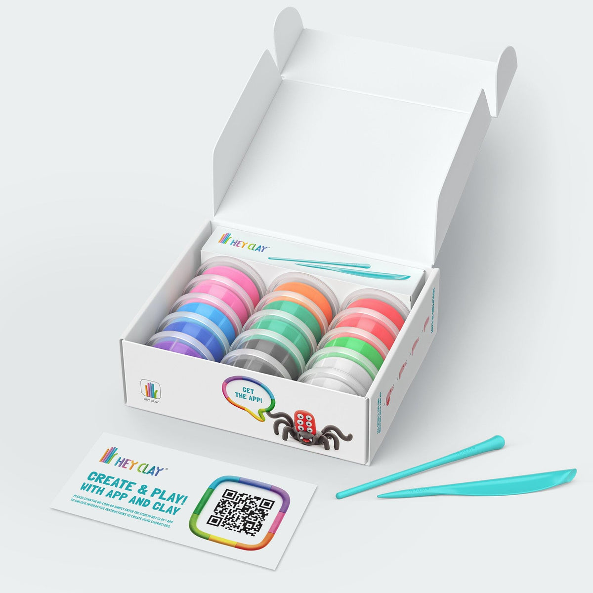 HEY CLAY Bugs Set sculpting tools arranged for budding artists